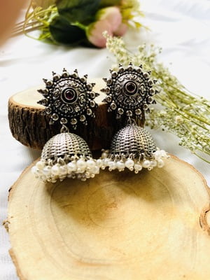 Oxidised Moti  Jhumki
