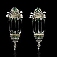 The Antique Silver 925 Amprapali Royal Green Earrings The Antique Silver 925 Amprapali Royal Green Earrings