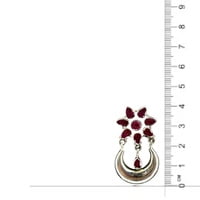 Sterling SIlver 925 Oxidised Red Flower Earrings Sterling SIlver 925 Oxidised Red Flower Earrings