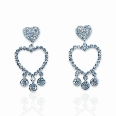 The Diamond Heart Earrings