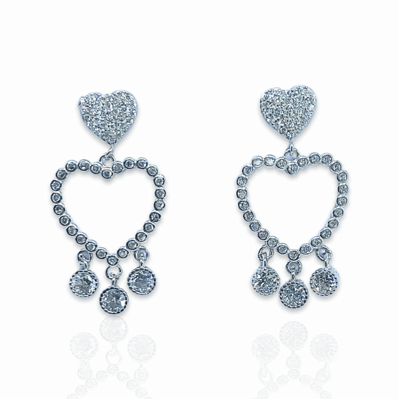The Diamond Heart Earrings The Diamond Heart Earrings