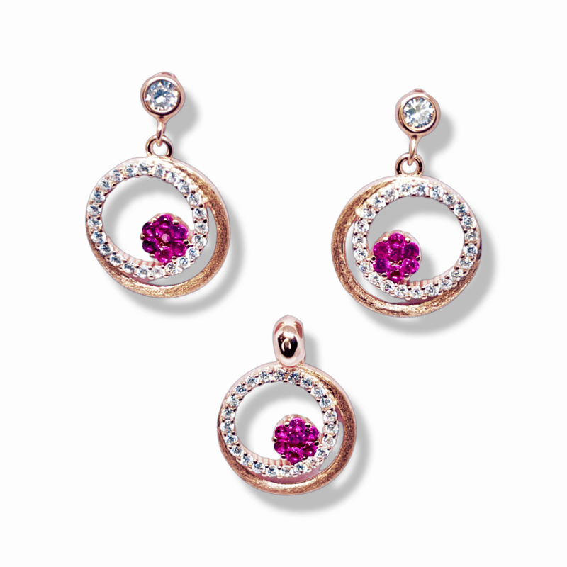 The Pink Circle Pendant Set The Pink Circle Pendant Set