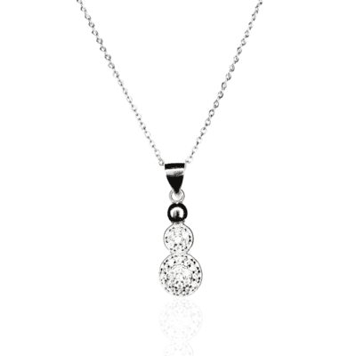 Sterling Silver Double Solitaire Pendant