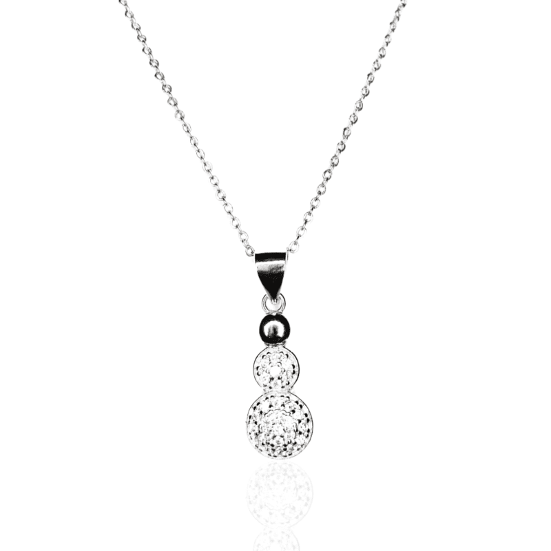 Sterling Silver Double Solitaire Pendant Sterling Silver Double Solitaire Pendant