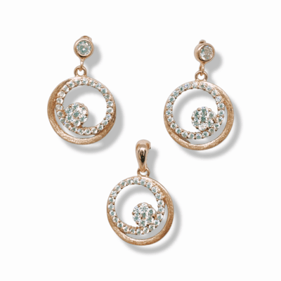 The White Circle Pendant Set