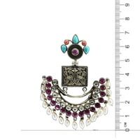 The Antique Silver 925 Amrapali Peacock Moon Earrings The Antique Silver 925 Amrapali Peacock Moon Earrings