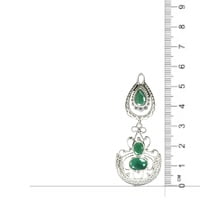 Sterling Silver 925 Oxidised Forest Green Earrings Sterling Silver 925 Oxidised Forest Green Earrings