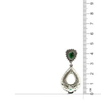 Sterling Silver 925 Oxidised Sea Green Earrings Sterling Silver 925 Oxidised Sea Green Earrings