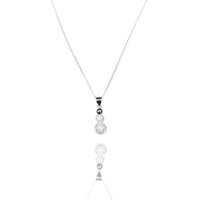 Sterling Silver Double Solitaire Pendant