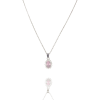 Sterling Silver 925 The Pink Oval Stone Pendant
