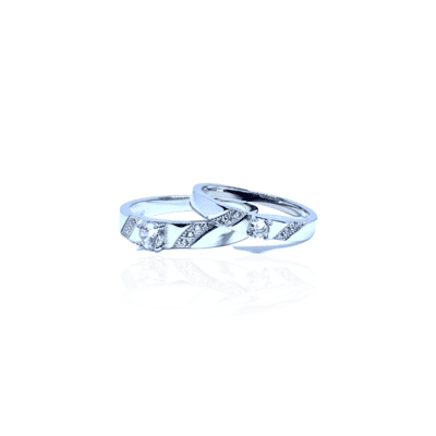Sterling Silver 925 The Solitaire Couple band