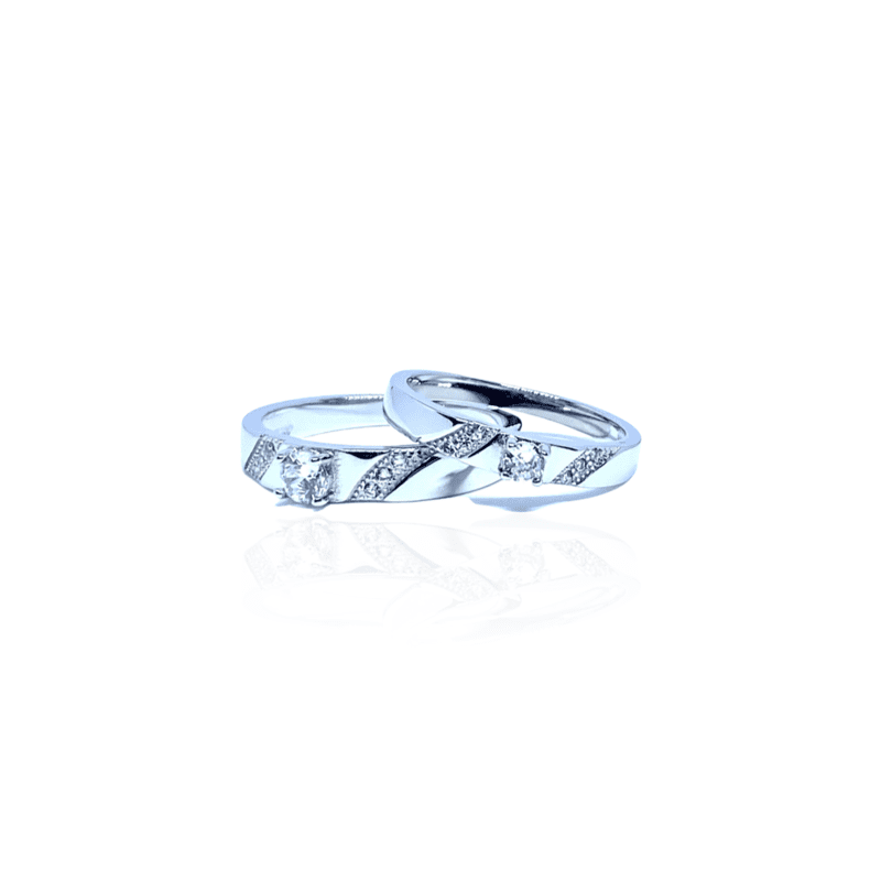 Sterling Silver 925 The Solitaire Couple band
