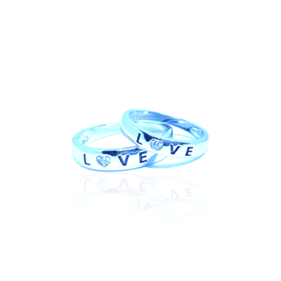 Sterling Silver 925 The Single Stone Couple Love band