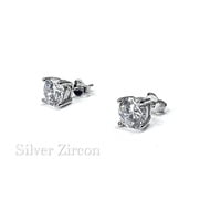 Sterling Silver Zircon Studs Earrings
