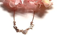 The Diamond Heart Love You Pendant with Link Chain