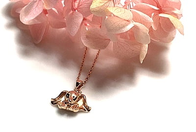 The Rose Gold Mini Elephant Pendant with Link CHain