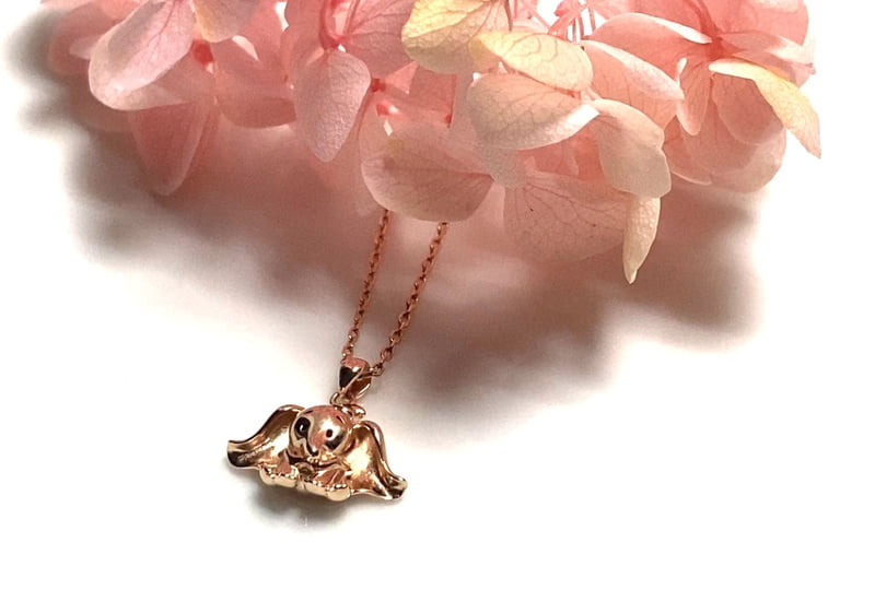 The Rose Gold Mini Elephant Pendant with Link CHain