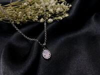 Sterling Silver 925 The Pink Oval Stone Pendant Sterling Silver 925 The Pink Oval Stone Pendant