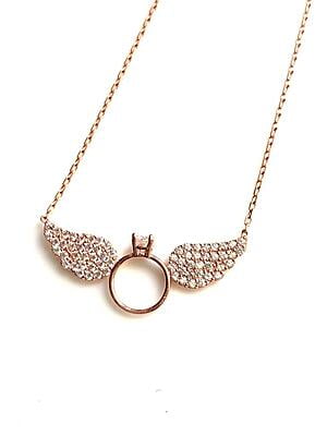 The Flying Diamond Rose Gold Pendant with link chain