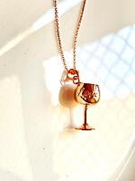 The Golden Wine Glass Pendant with link chain The Golden Wine Glass Pendant with link chain