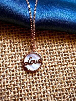 The White Marble Love Pendant with limk chain