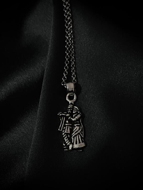 The Lord Radha Krishna Prndant with link chain The Lord Radha Krishna Prndant with link chain