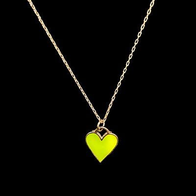 The Yellow Heart Pendant with link chain