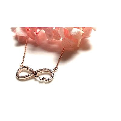 The Rose Gold Infinity Pendent with Link Chain
