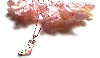 The Rose Gold White Socks Pendent with Link Chain