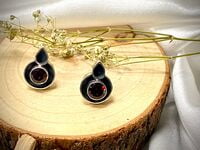 Oxidised Red Stone Earrings Oxidised Red Stone Earrings