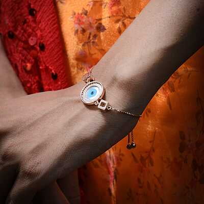 Evils Eye Rose Gold Round Bracelet