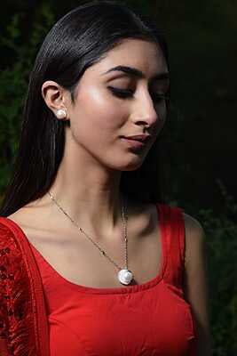 The Silver Circle Pearl Pendant set