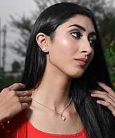 Double Heart Rose Gold Pendant Set Double Heart Rose Gold Pendant Set