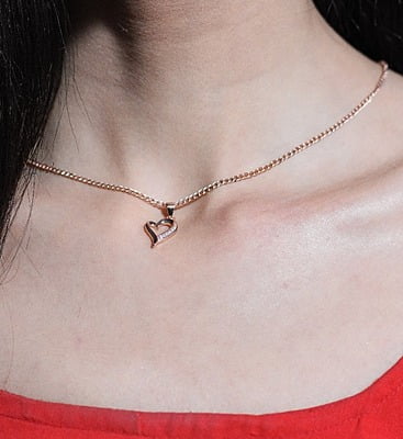 The Crystallized Heart Rose Gold PendantSet