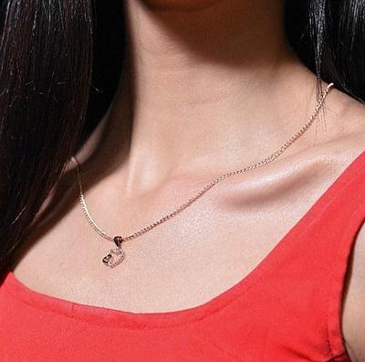 Rose Gold Pretty Hearts Pendant Set