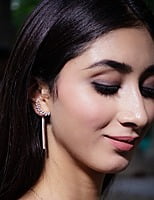 Rose Gold Leaf Climber Earrings Rose Gold Leaf Climber Earrings