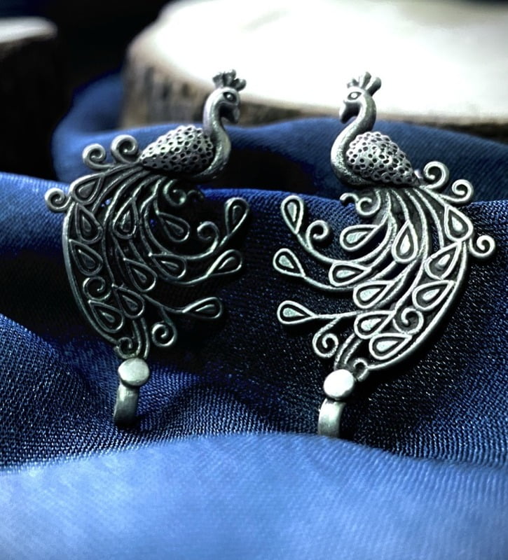 The Peacock oxidised Earrings The Peacock oxidised Earrings