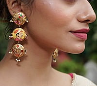 The Amrapali Round Raja Rani Long Danglers The Amrapali Round Raja Rani Long Danglers