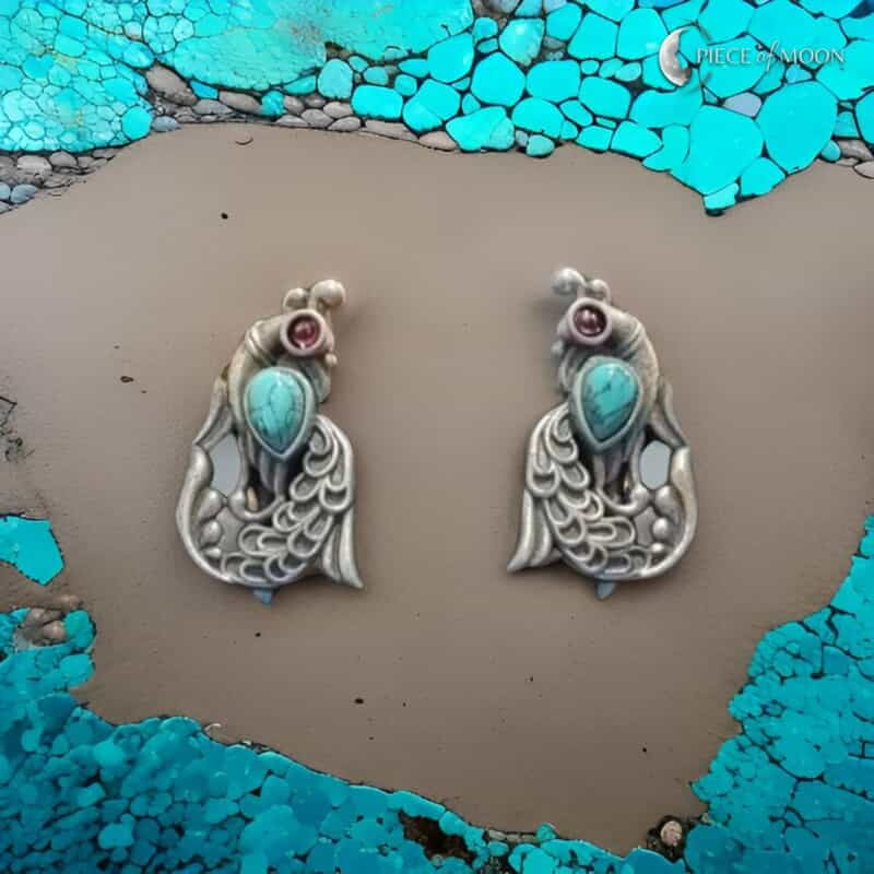 925 Sterling Silver Oxidised Peacock Earings 925 Sterling Silver Oxidised Peacock Earings