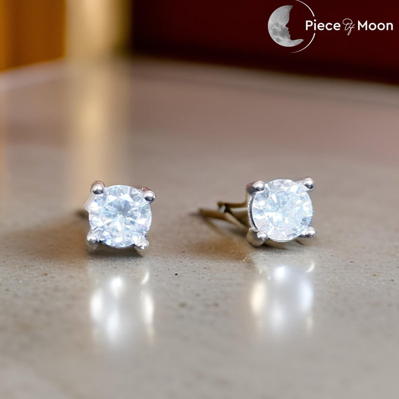 Sterling Silver Zircon Studs Earrings Sterling Silver Zircon Studs Earrings