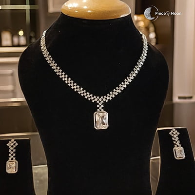 Sterling Silver Diamond Locket Necklace