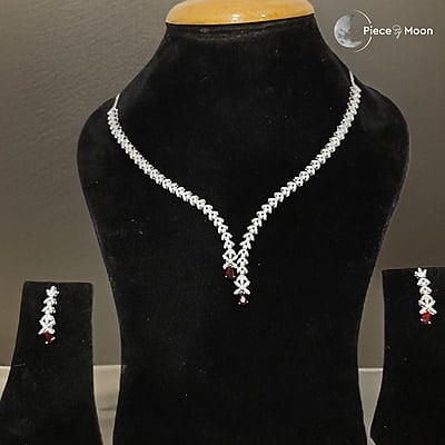 Diamond Drop Necklace + Bracelet+ Ring Combo