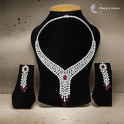 Rising Sun Diamond Necklace +Bracelet +Ring